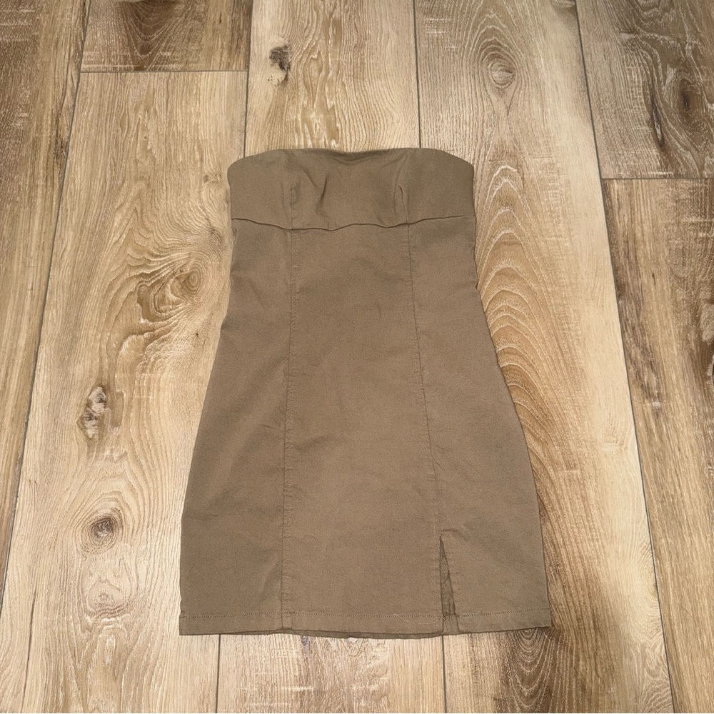 Kendall & Kylie Strapless Brown Dress